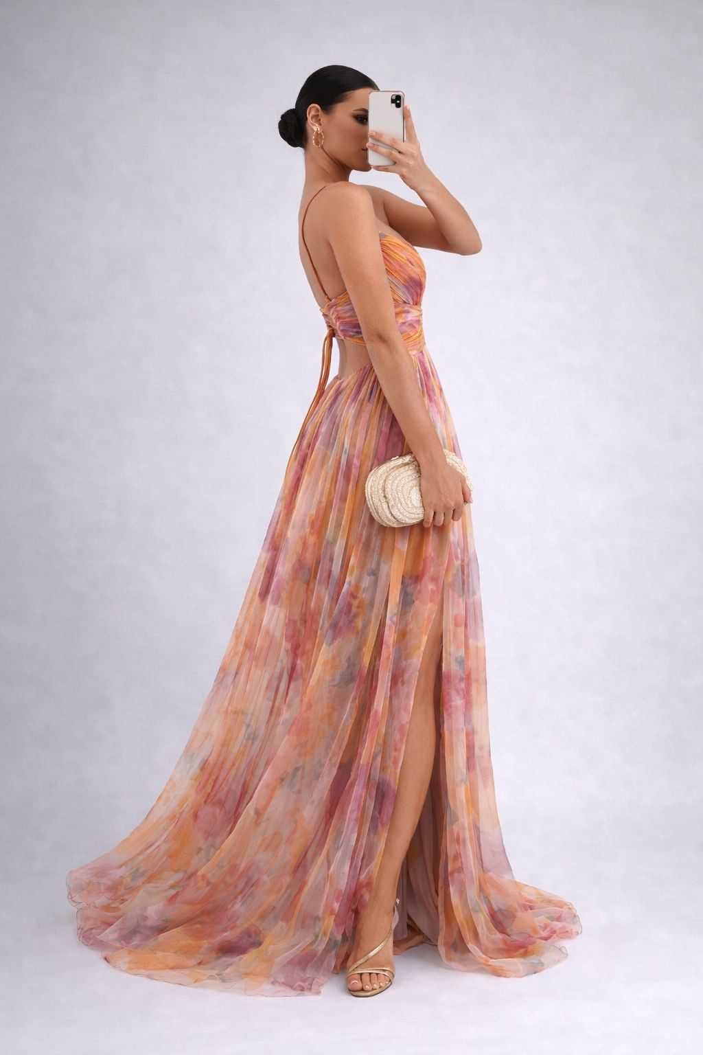 Madamme - Vestido largo con estampado floral