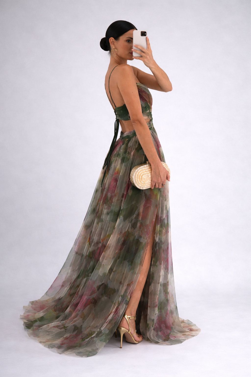 Madamme - Vestido largo con estampado floral