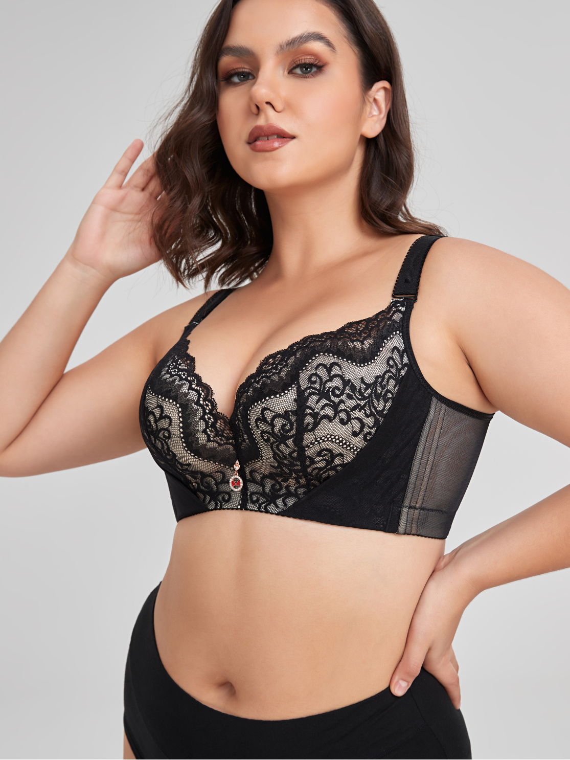 Madamme - Sujetador push-up con encaje