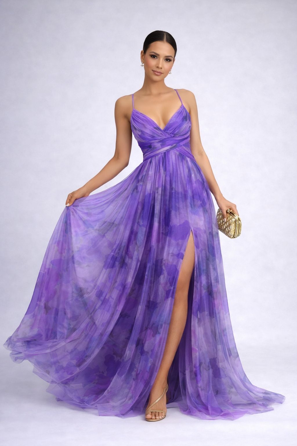 Madamme - Vestido largo con estampado floral