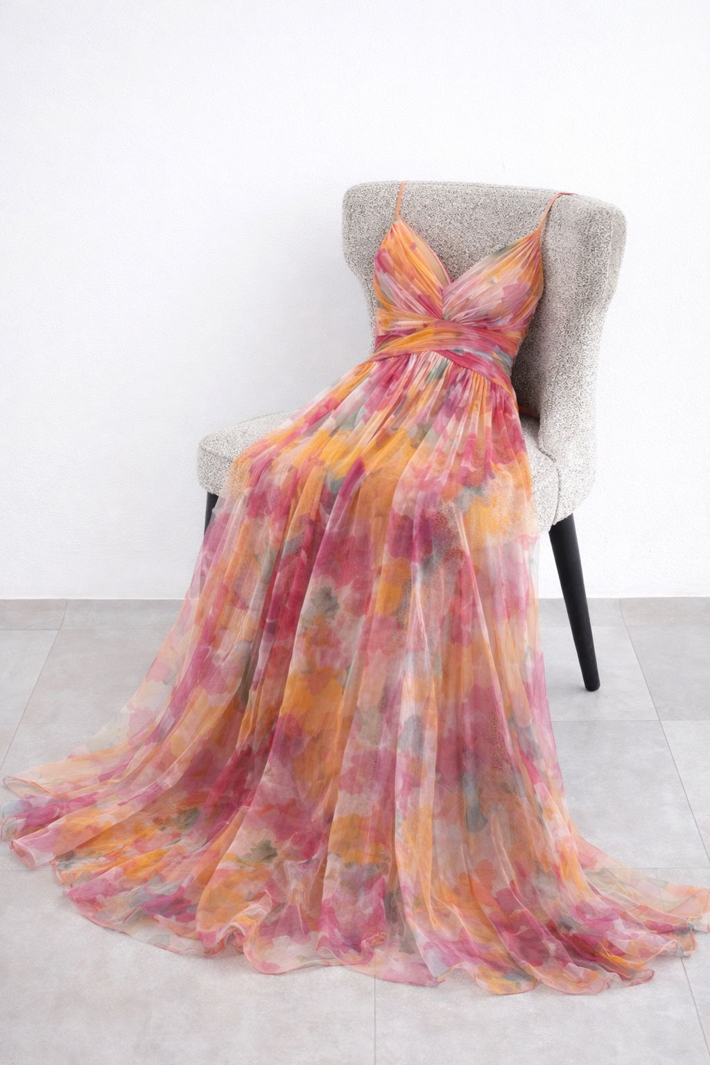 Madamme - Vestido largo con estampado floral